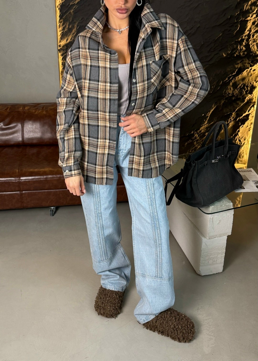 рубашка оверсайз в клетку удлиненная,рубашка pull&bear в клетку оверсайз,мода стиль,рубашка оверсайз в клетку