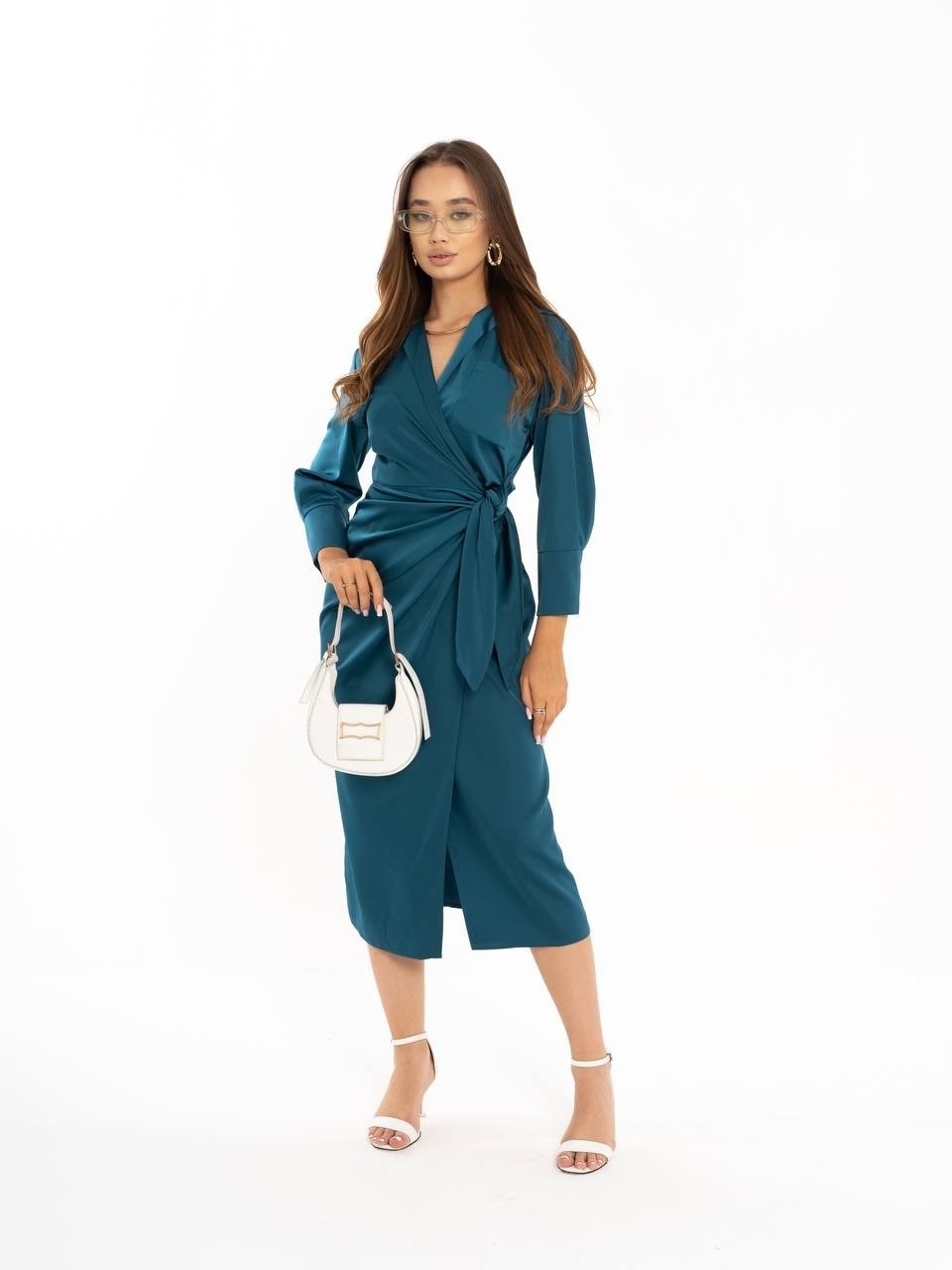 шелковое платье с запахом,платье - рубашка с запахом elay moda,платье шелковое на запах миди,женское шёлковое платье прямого силуэта с запахом на поясе,женское платье