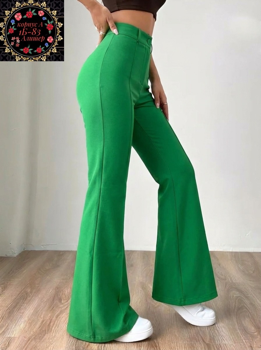 женские брюки,брюки клеш женские,брюки с высокой талией,брюки-клеш,зеленые штаны