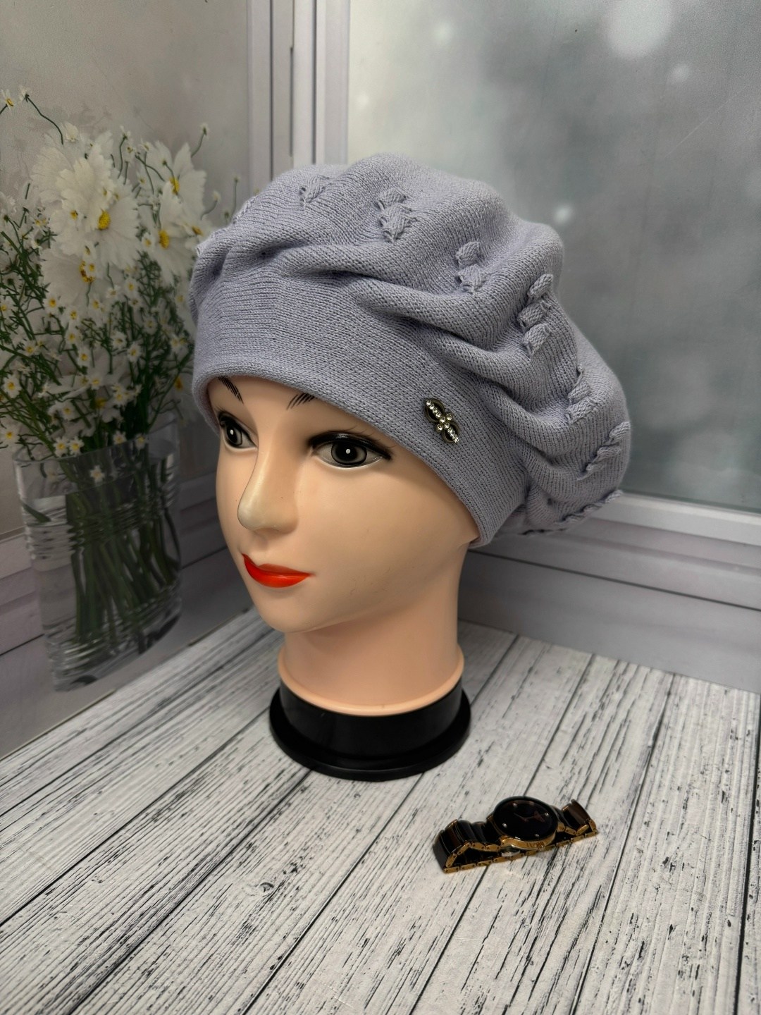 шапка женская вязаная,берет женский,берет,берет вязаный,берет вязаный демисезонный