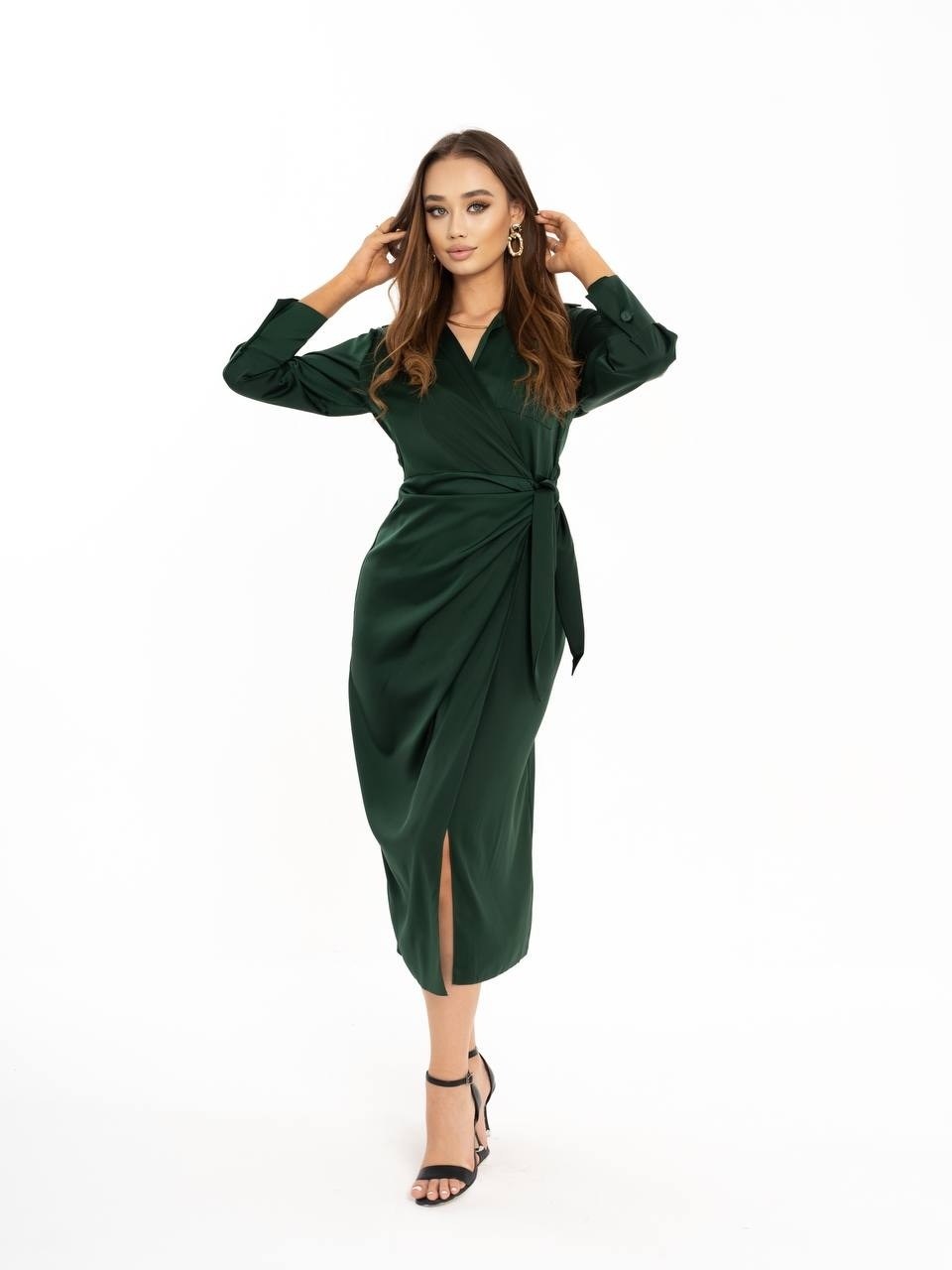 шелковое платье с запахом,платье - рубашка с запахом elay moda,платье шелковое на запах миди,женское шёлковое платье прямого силуэта с запахом на поясе,женское платье