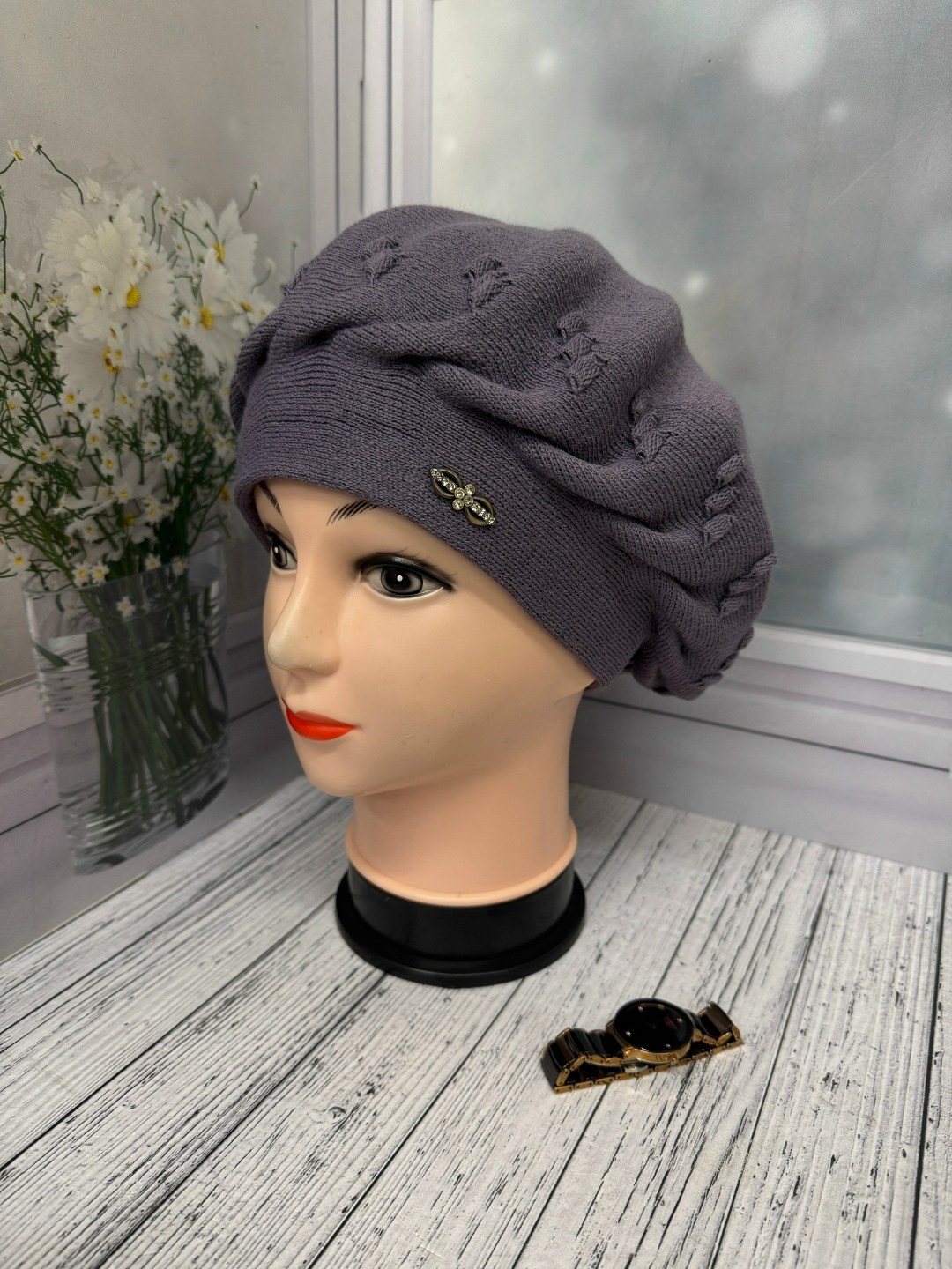 шапка женская вязаная,берет женский,берет,берет вязаный,берет вязаный демисезонный