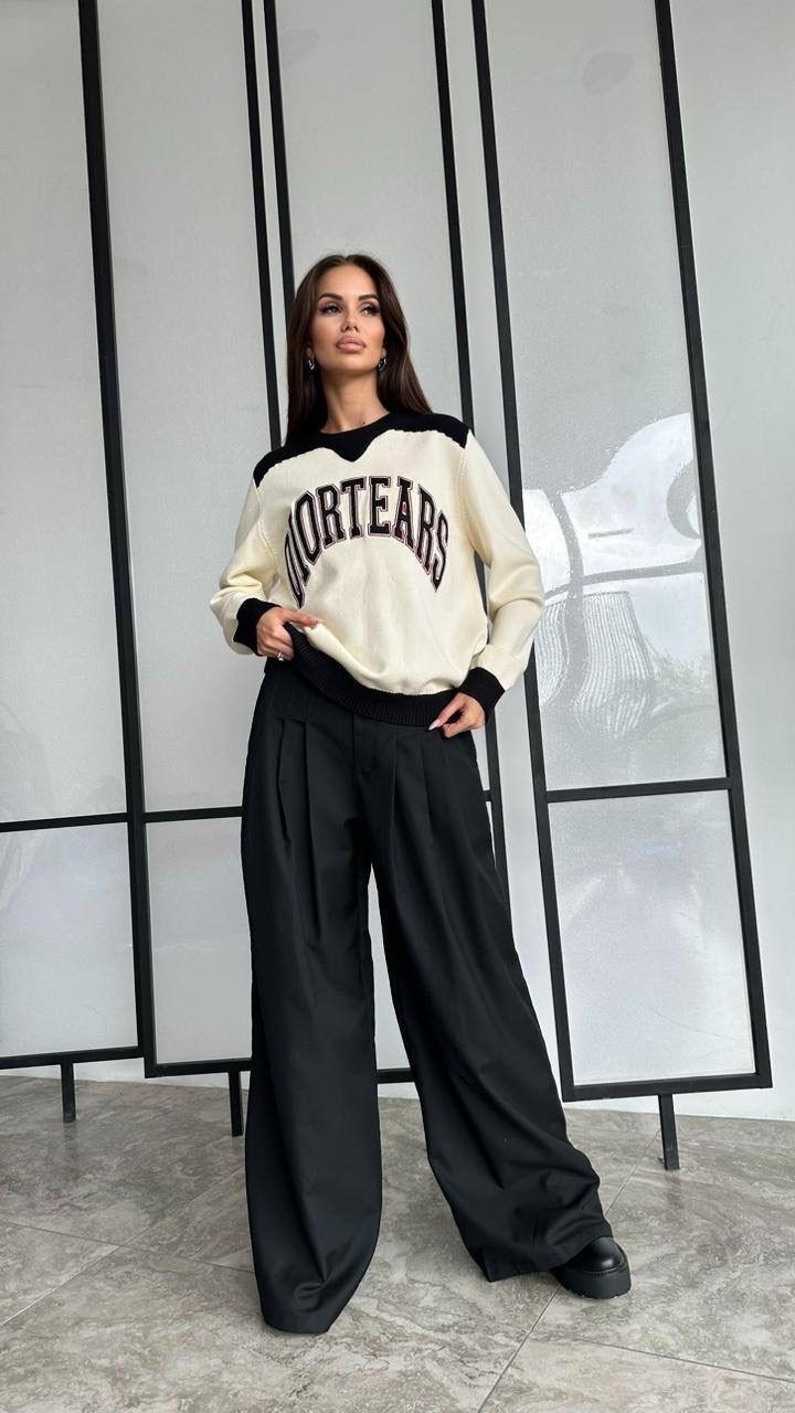 свитер оверсайз,свитшот женская,свитер оверсайз вязаный с принтом moscow tommy,свитер оверсайз вязаный с принтом,женская кофта