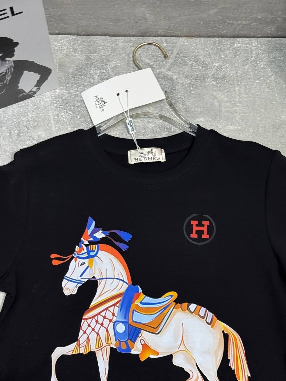 футболка hermes,мужские футболки,футболка с лошадьми,футболка с принтом,футболка