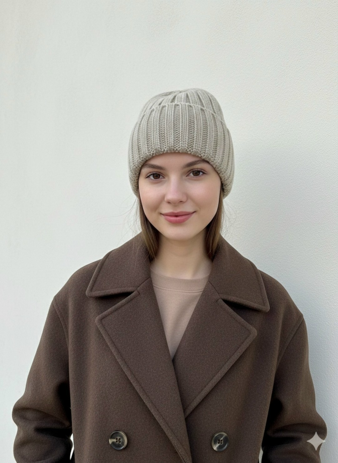 шапка серый curanni 05527188,женская шапка бини,шапка женская,женская вязаная шапка,шапка вязаная