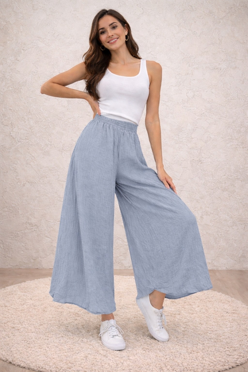 брюки женские кюлоты,кюлоты голубой,женские кюлоты,широкие брюки летние палаццо,брюки кюлоты
