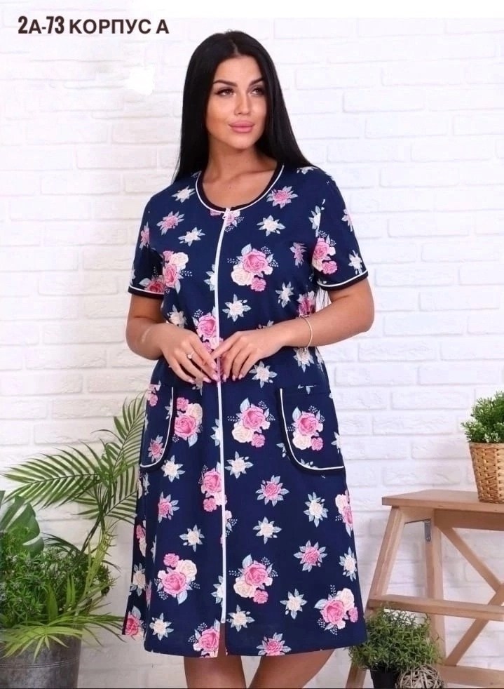 халат женский домашний на молнии,халат женский домашний,халат женский домашняя одежда,халат женский,халат из хлопка