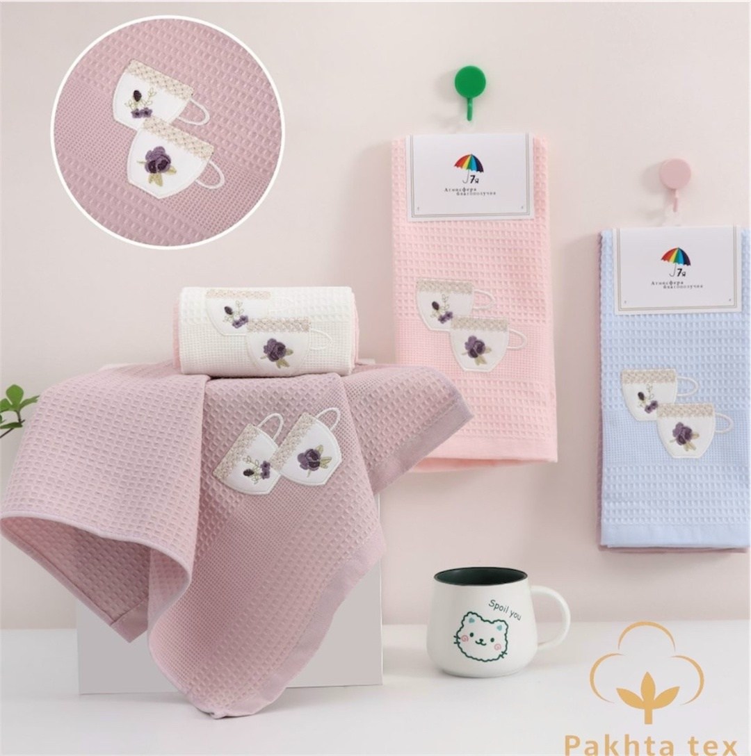 комплект вафельных полотенец,комплект полотенец,комплект вафельных кухонных полотенец,набор вафельных кухонных полотенец,кухонные полотенца karna вафельные sante 40на60см