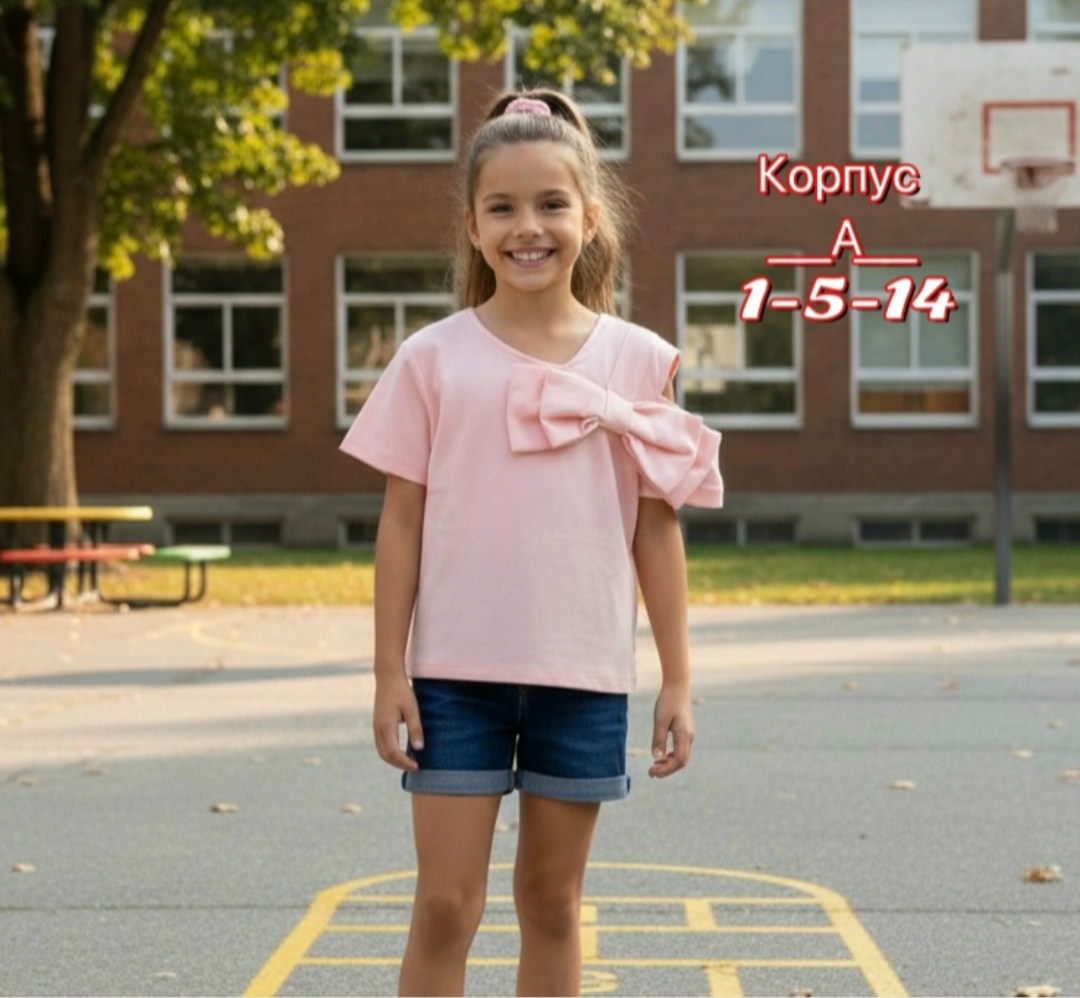 футболки для девочек,футболка детская kaftan бантик,розовая футболка детская,футболка с бантами,футболки детские