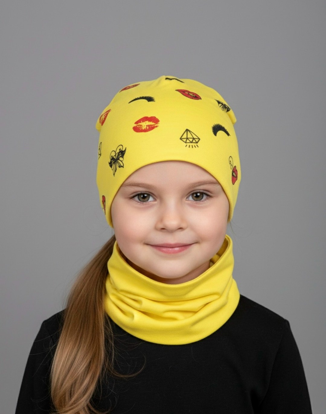 шапка для девочек,шапка и снуд,комплект шапка снуд,детская шапочка,комплект шапки