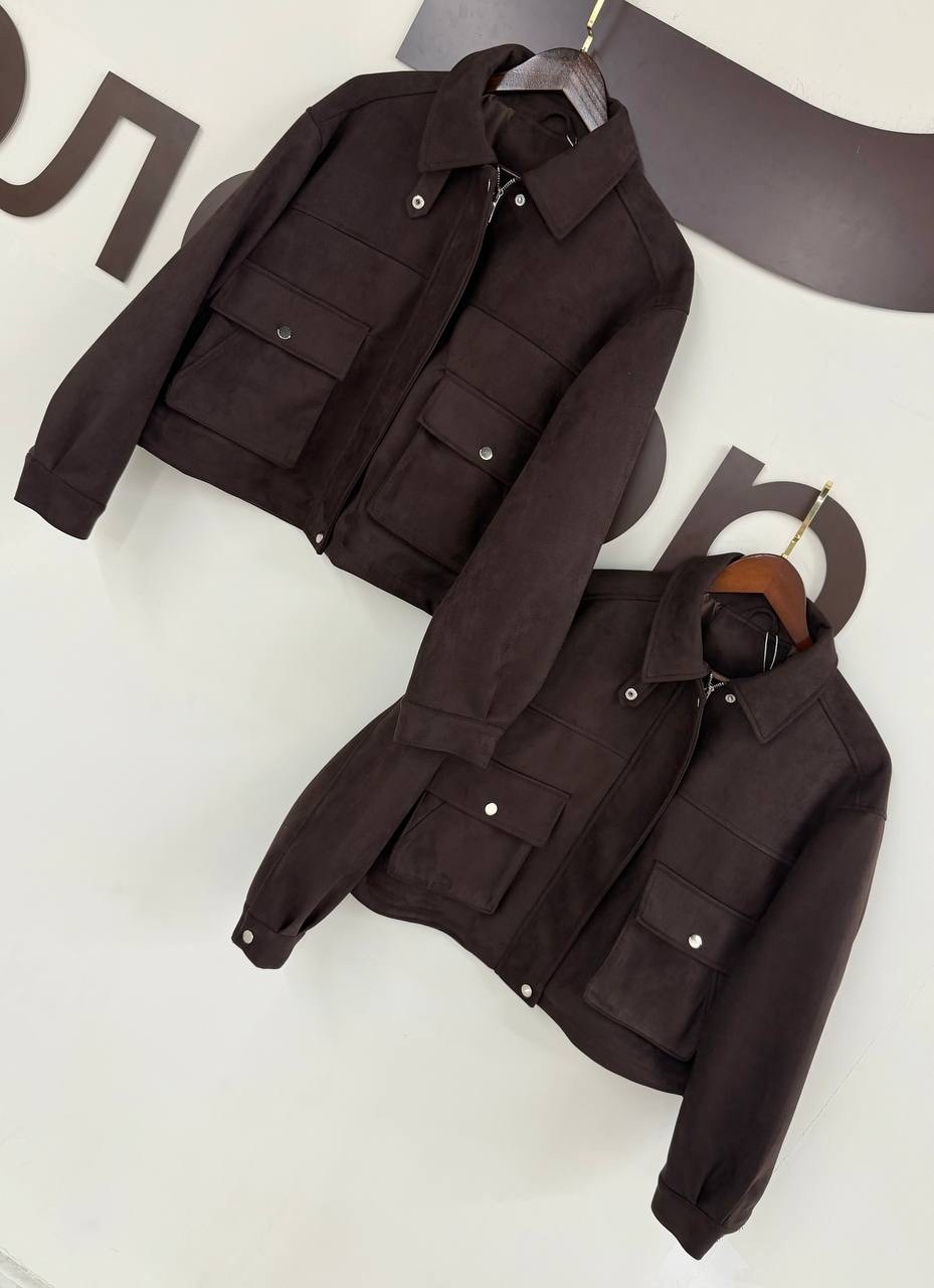 бомбер укороченный оверсайз замшевый куртка рабочего тренд saint shine,куртка замшевая,коричневая куртка,бомбер женская куртка,куртка