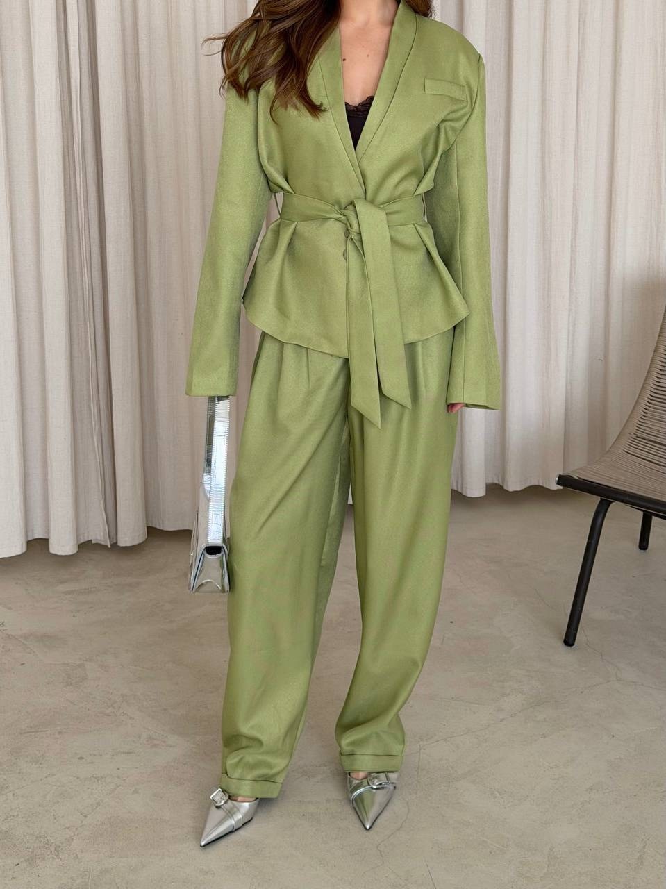 брючный костюм,брючные костюмы женские,оливковый костюм,комплект брючный