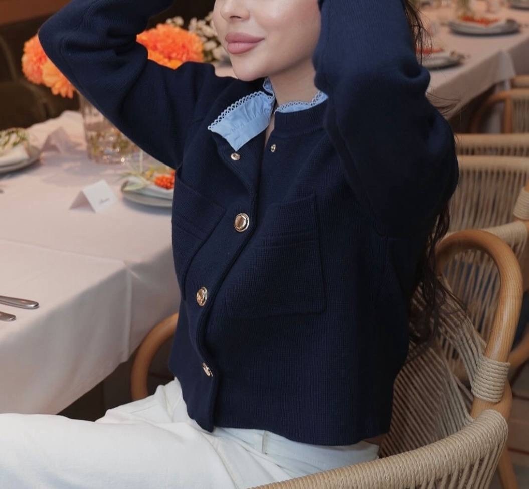 жакет твидовый,кардиган,кардиган синий,кардиган на пуговицах,кардиган женский