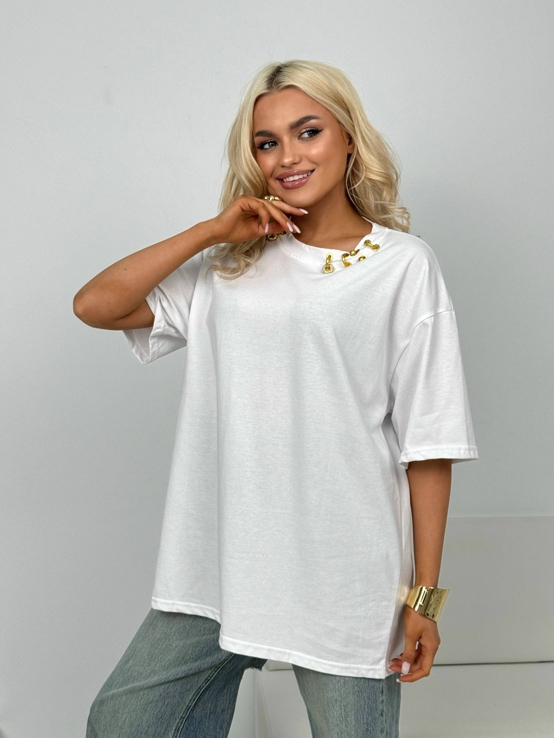 футболка со стразами оверсайз gul fashion,женская футболка,женская футболка оверсайз,футболка женская оверсайз со стразами чёрная,футболке