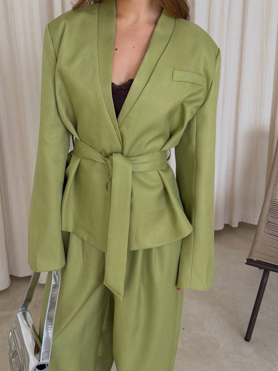 брючный костюм,брючные костюмы женские,оливковый костюм,комплект брючный