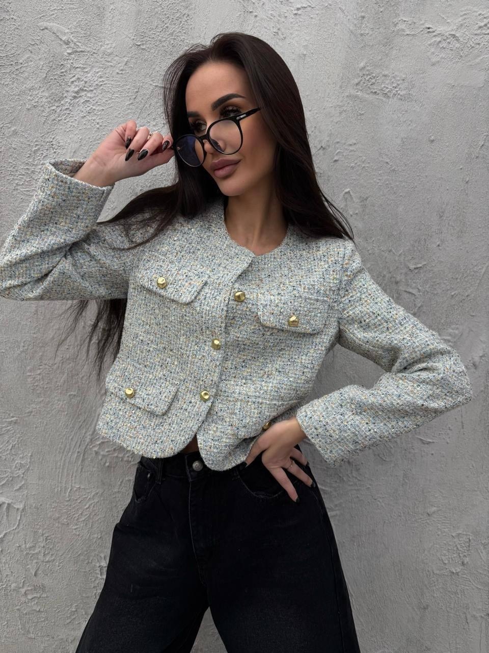 твидовый жакет шанель оригинал,жакет твидовый в стиле chanel приталенный модный люрекс,твидовый жакет,твидовый пиджак,женская твидовая куртка