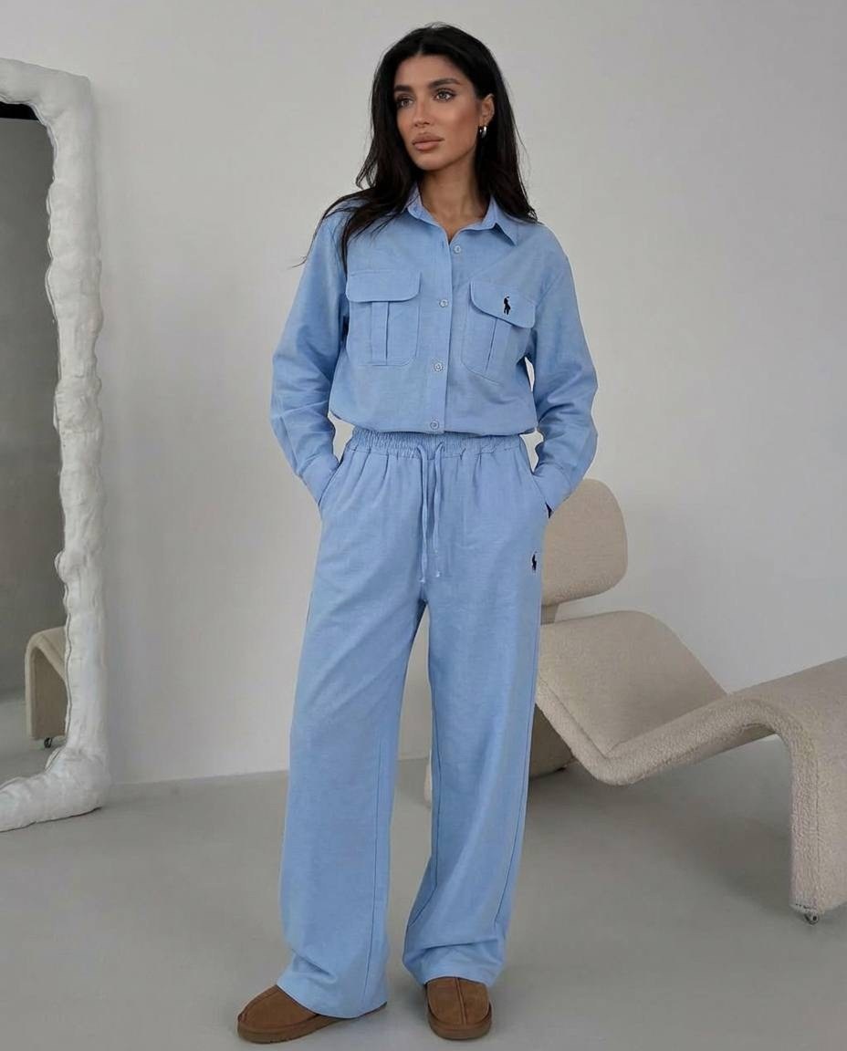 вельветовый костюм женский брючный с рубашкой,костюм женский,костюм велюровый,повседневный костюм,костюм голубой