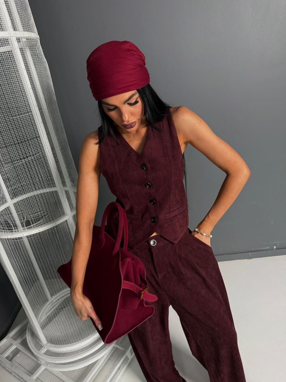 женский костюм с брюками вельветовый с жилеткой 399brn (коричневый),костюм с брюками вельветовый с жилеткой 399brn натали коричневый,костюм брючный вельветовый с жилеткой 399brn,костюм брючный вельвет