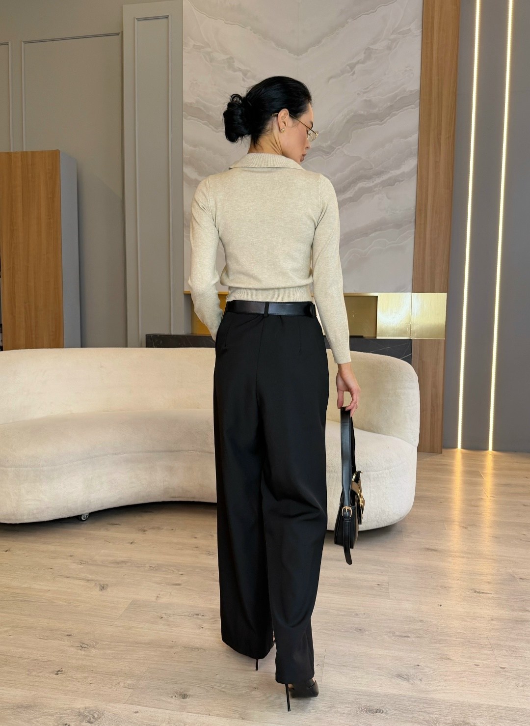 брюки палаццо из костюмной ткани прада черные,брюки палаццо,модные брюки,брюки широкие,классические брюки палаццо