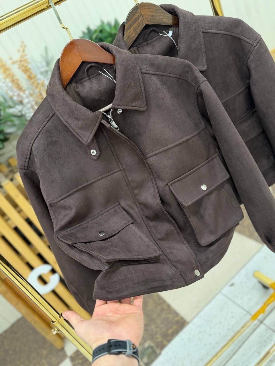 бомбер укороченный оверсайз замшевый куртка рабочего тренд saint shine,куртка замшевая,коричневая куртка,бомбер женская куртка,куртка