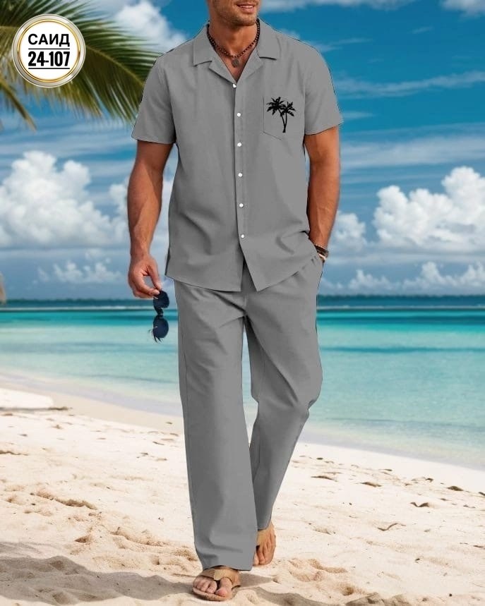 пляжная рубашка,костюм летний мужской,костюм мужской,мужской костюм двойка,мужская гавайская рубашка