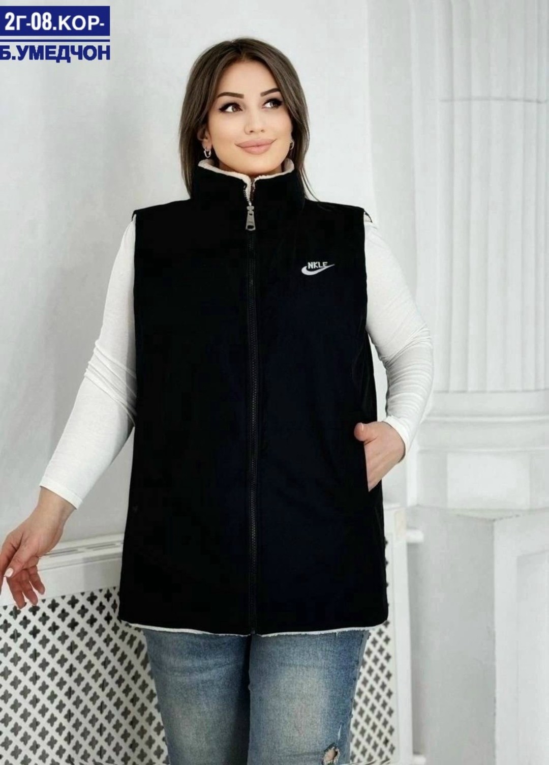 жилетка двухсторонняя,женская жилетка,жилет женский,жилетка двусторонняя,женская безрукавка