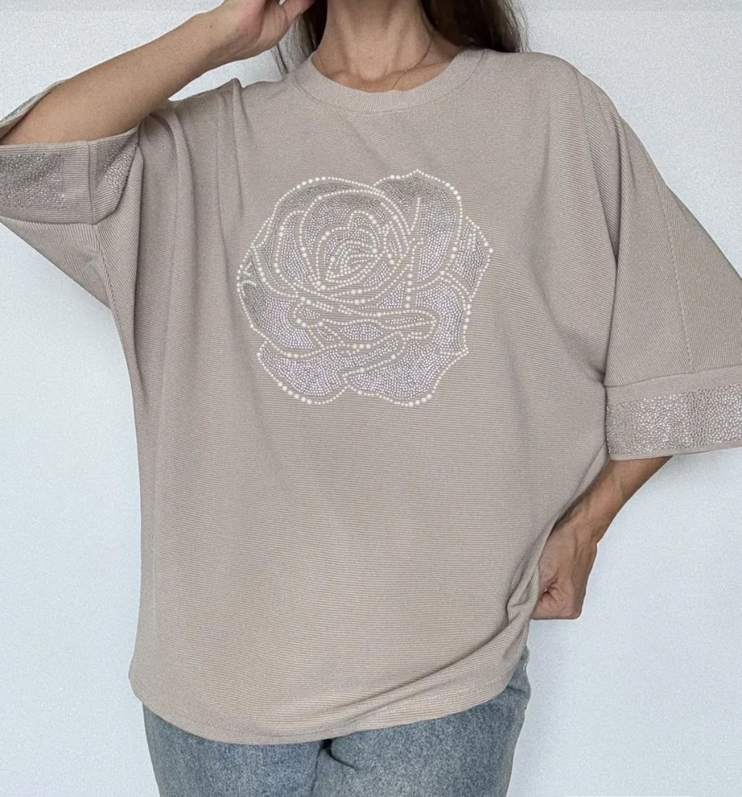 футболки женская,свитшот женская,женская кофта,белая футболка оверсайз,футболка оверсайз со стразам