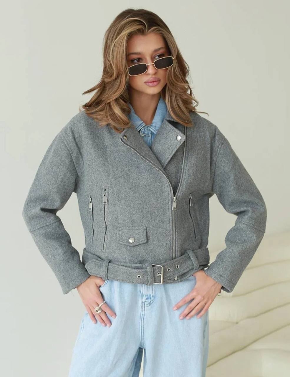 куртка из пальтовой ткани серая,куртка из пальтовой ткани,куртка женская,укороченная куртка,куртка