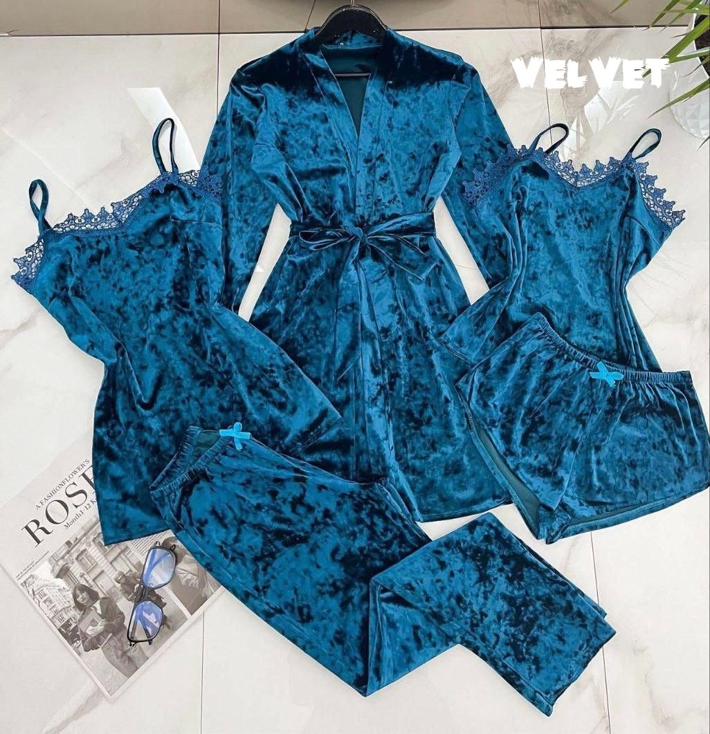 пижама комплект 5 в 1,пижама велюровая женская,пижама велюровая со штанами комплект 5 в 1,пижама комплект женская,комплект пижамный тройка велюр