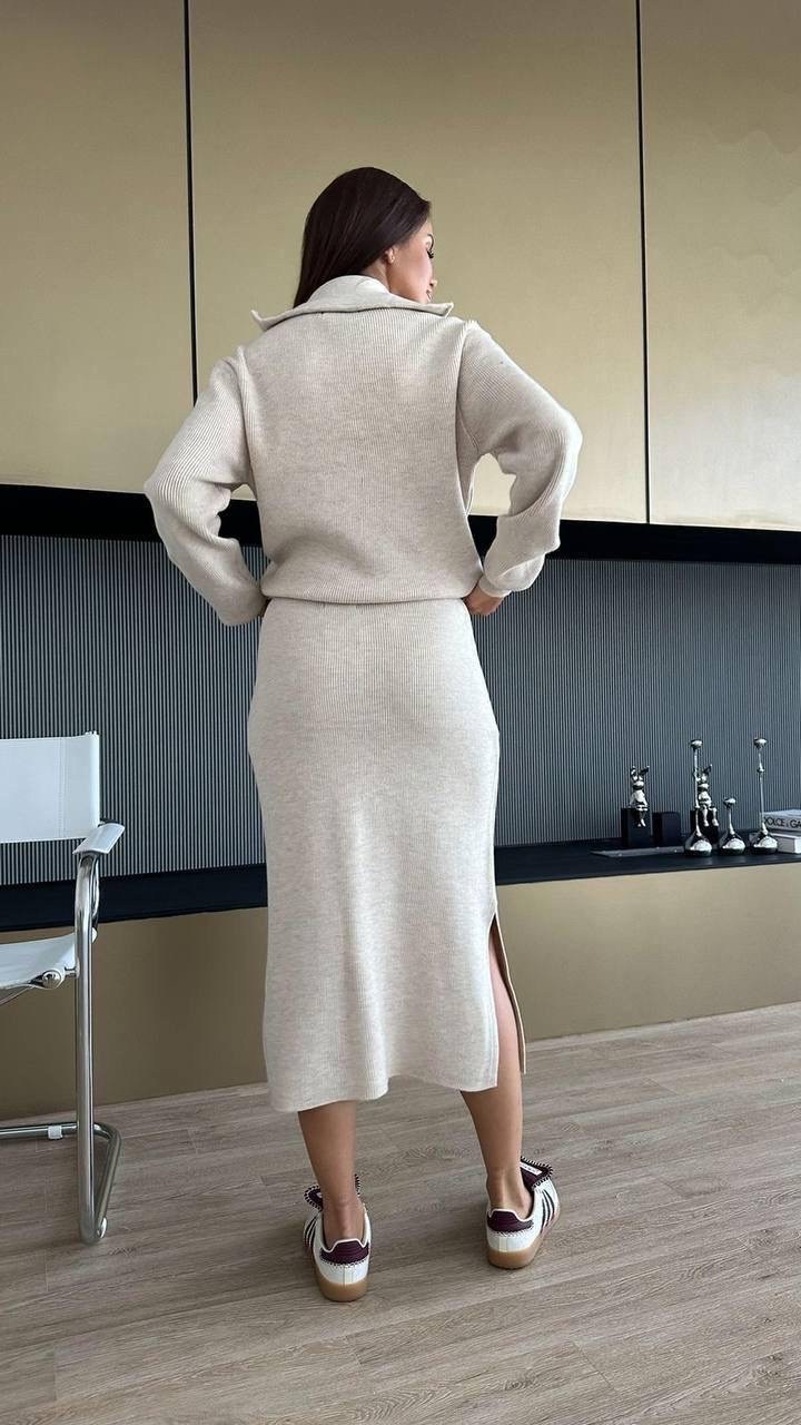 трикотажные костюмы,костюм кашемировый,трикотажный костюм женский,костюм трикотажный вязаный с юбкой модный стиль,костюм трикотажный вязаный с юбкой модный стиль цвет молочный
