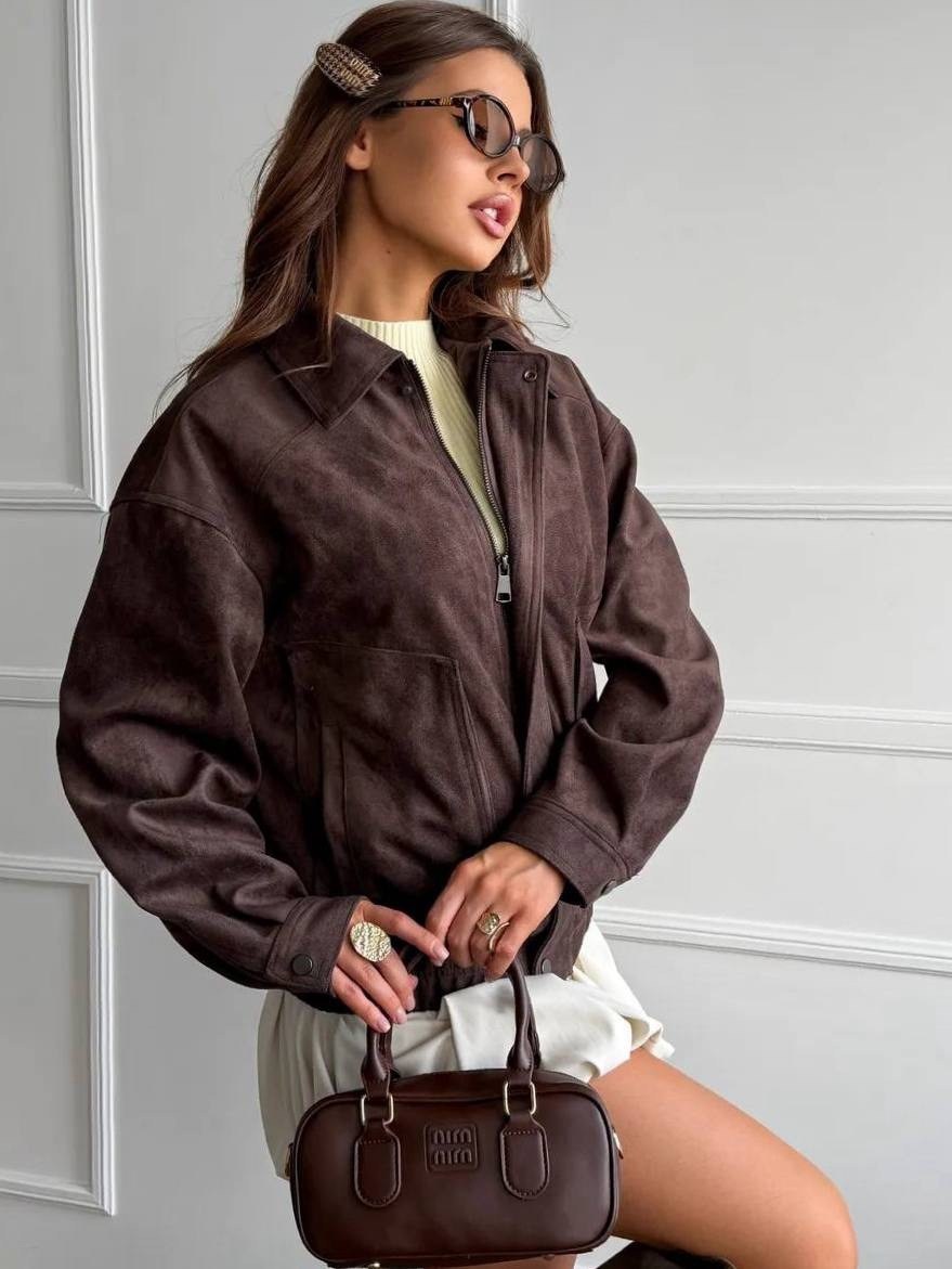 бомбер укороченный оверсайз замшевый куртка рабочего тренд saint shine,замшевая куртка,куртка бомбер,бомбер женская куртка,куртка из замши