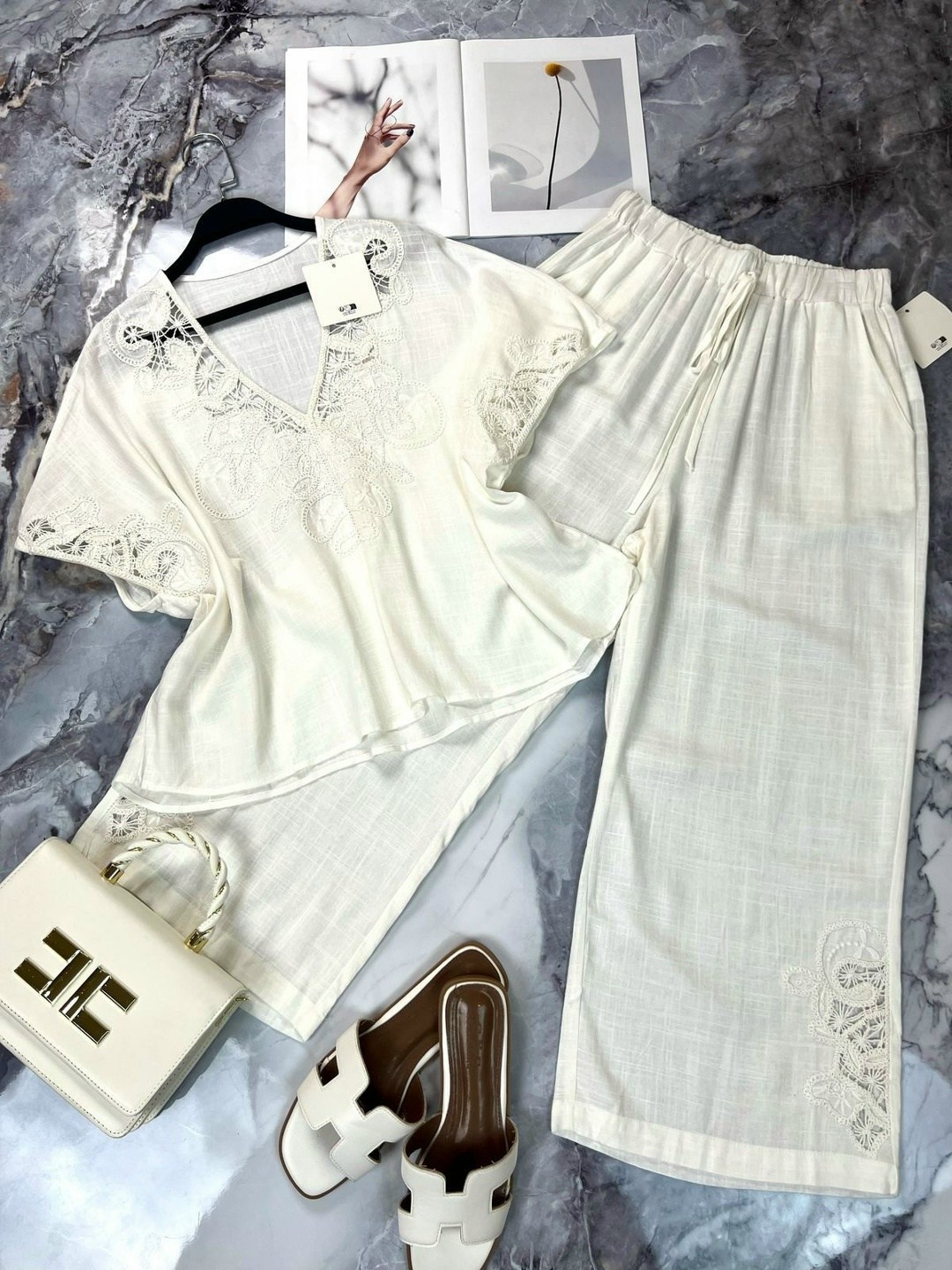 костюм женский,костюм с брюками палаццо,брючный костюм с топом,комплект брючный,льняные костюмы