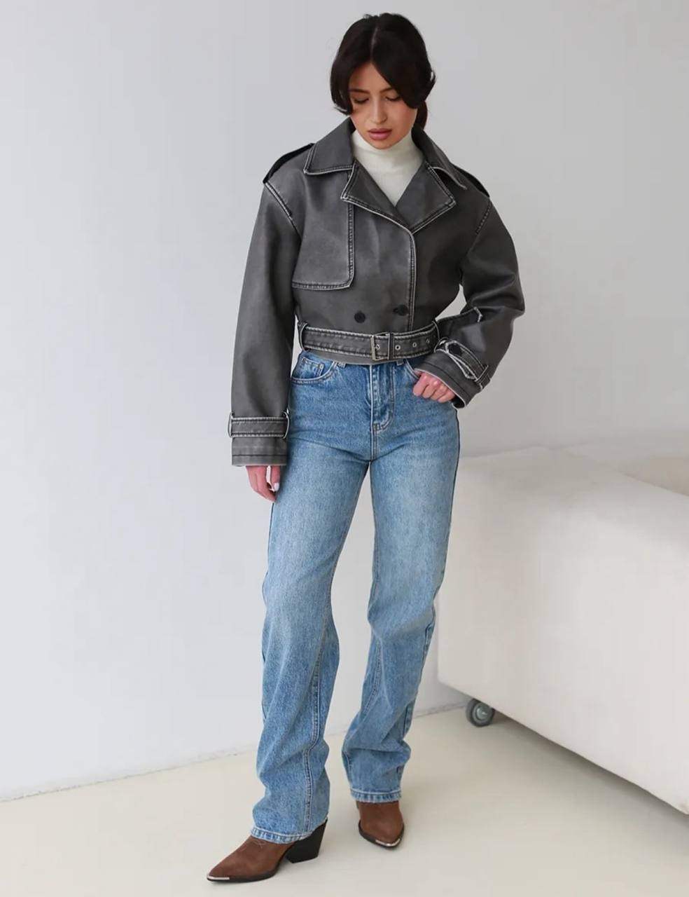 косуха серая винтажная куртка кожаная оверсайз,женская куртка,косуха куртка,кожаная куртка женская оверсайз,куртка кожаная