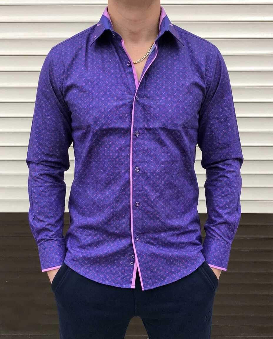 мужская рубашка,фиолетовая рубашка мужская,рубашка фиолетовая,рубашка,стильная рубашка мужская
