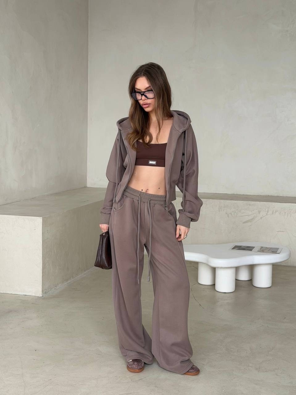 спортивные костюмы женские,костюм спортивный,костюм женский,коричневый спортивный костюм с капюшоном moon,спортивный костюм с капюшоном
