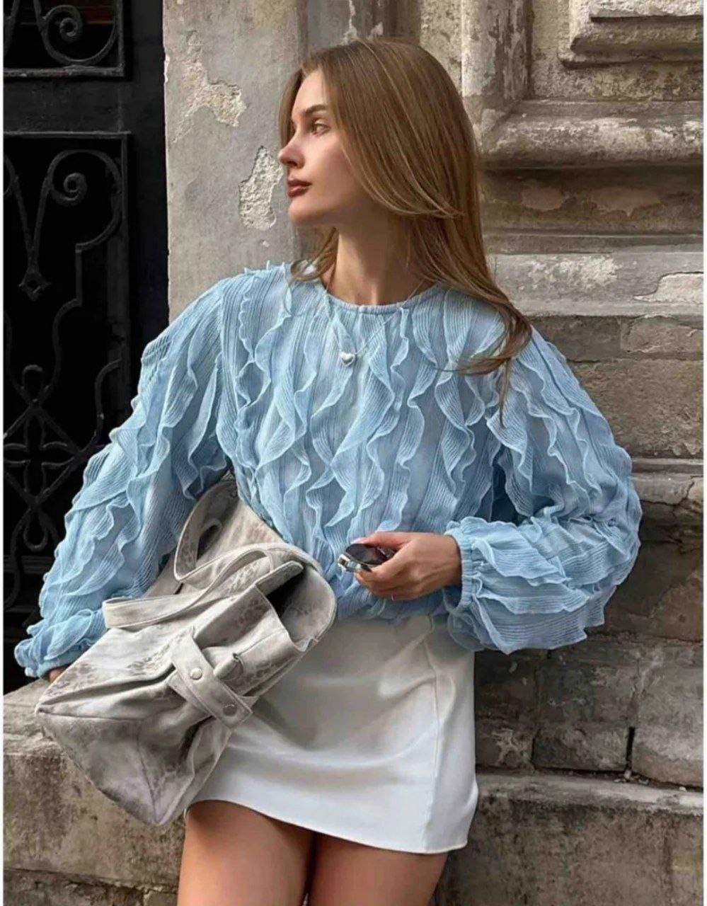 блузка с оборками,женская блуза,модные свитера,женская блузка,повседневная блузка