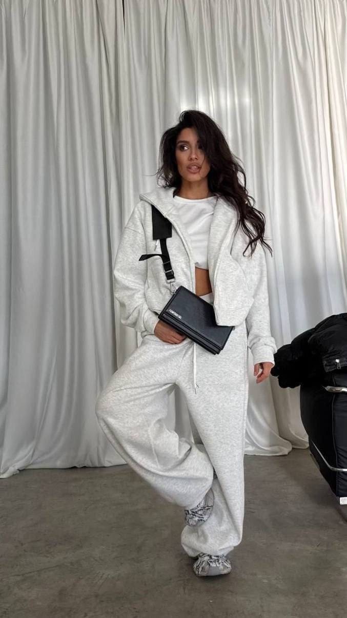 костюм на флисе,костюм спортивный,спортивные костюмы на флисе,крутой костюм,костюм базовый костюм оверсайз зип худи и штаны палаццо