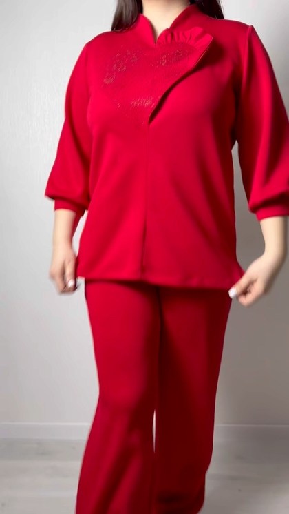 брючный костюм,брючный костюм anastasia 1152.2 красный двойка,трикотажный брючный костюм,костюм с брюками,костюм брючный 433 nikva