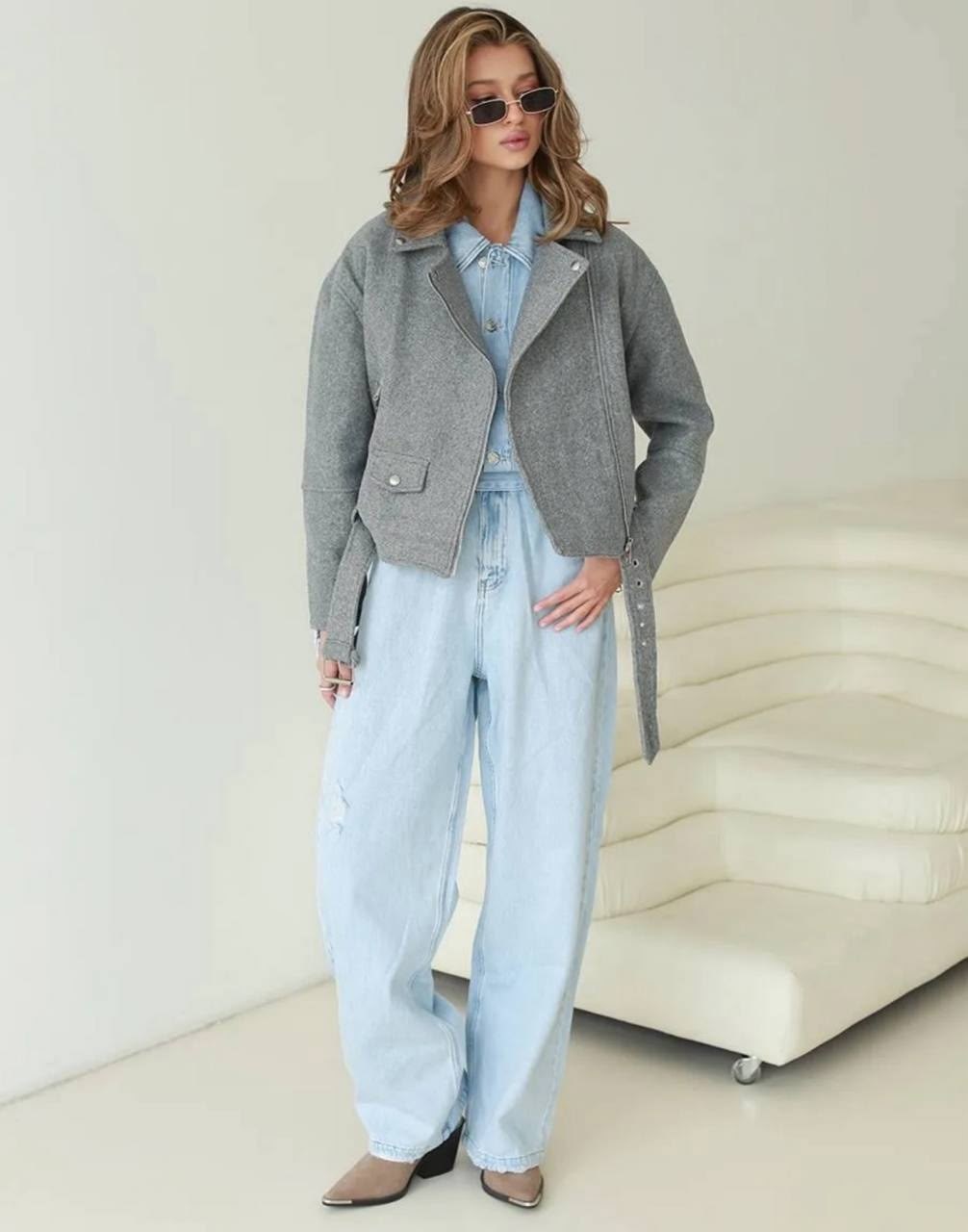 куртка из пальтовой ткани серая,куртка из пальтовой ткани,куртка женская,укороченная куртка,куртка