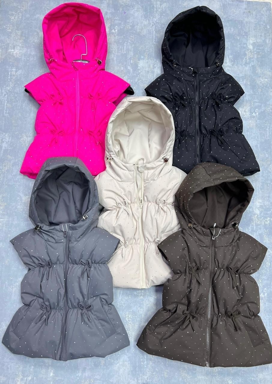 жилетка детская,жилет детский,жилетка для девочки,жилетка на синтепоне,жилет с капюшоном