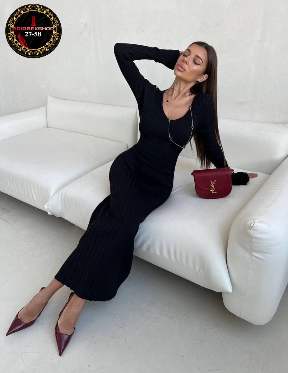 трикотажное платье-лапша с поясом seven wishes цвет молочный,платье женское лапша длинное,женское платье лапша,платье лапша вязаное теплое a&b_dress_code,трикотажное платье-лапша с поясом seven wishes