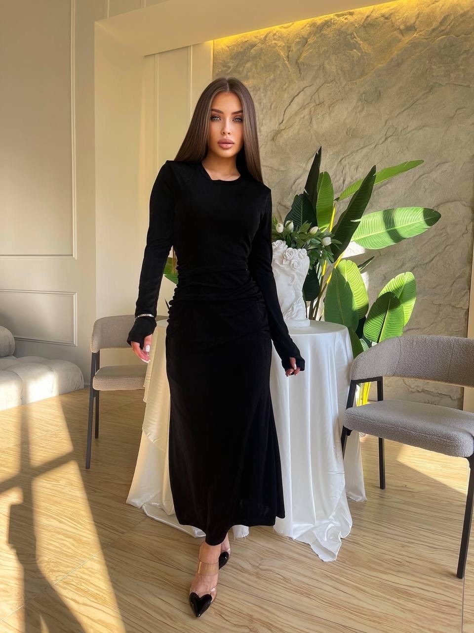 женское платье,,платье черное,платье,платье миди