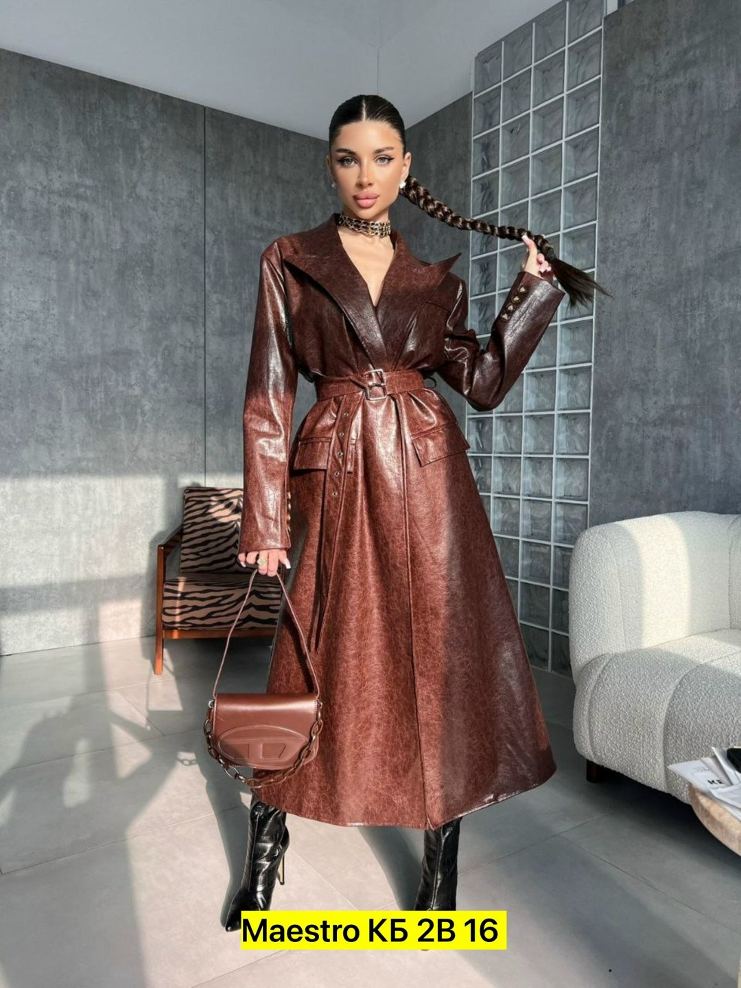 тренч кожаный,кожаный плащ,женский кожаный плащ,тренч из экокожи под рептилию коричневый,кожаное пальто