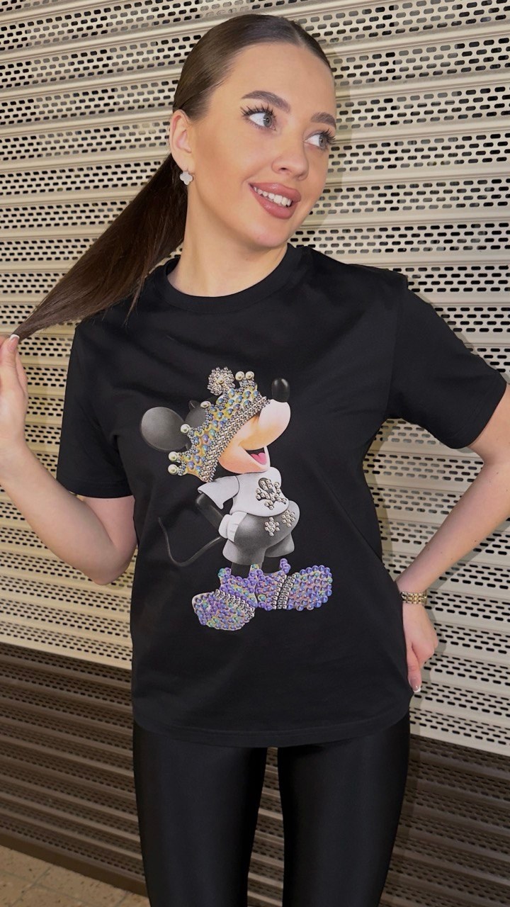 футболки женская,футболка с микки маус,футболка с микки маусом со стразами женская,футболки и топы,футболка с принтом микки маус