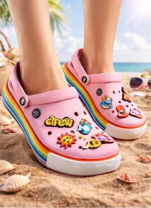 ,пляжная ,тапочки летние женские,кроксы сабо детские,кроксы с джибитсами