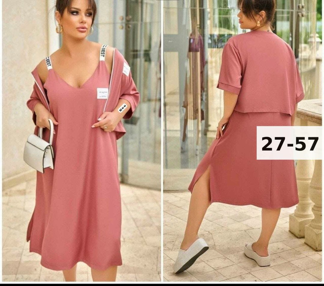 костюм с платьем,платье женское для полных,платье накидка,платье свободного кроя,женское платье больших размеров