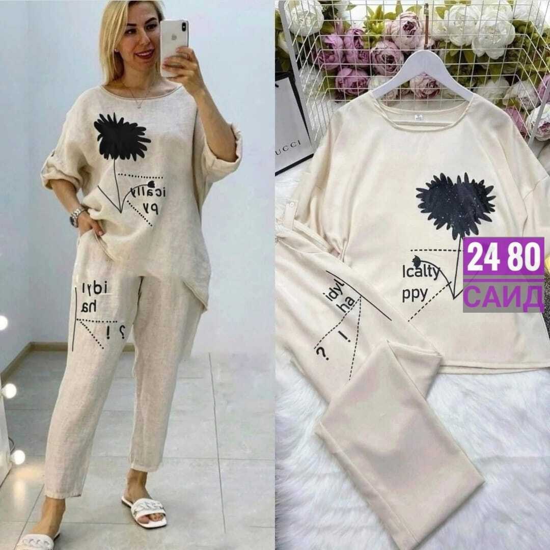 костюм двойка,костюм женский,костюм двойка женская,повседневный костюм,костюм женский ткань лён