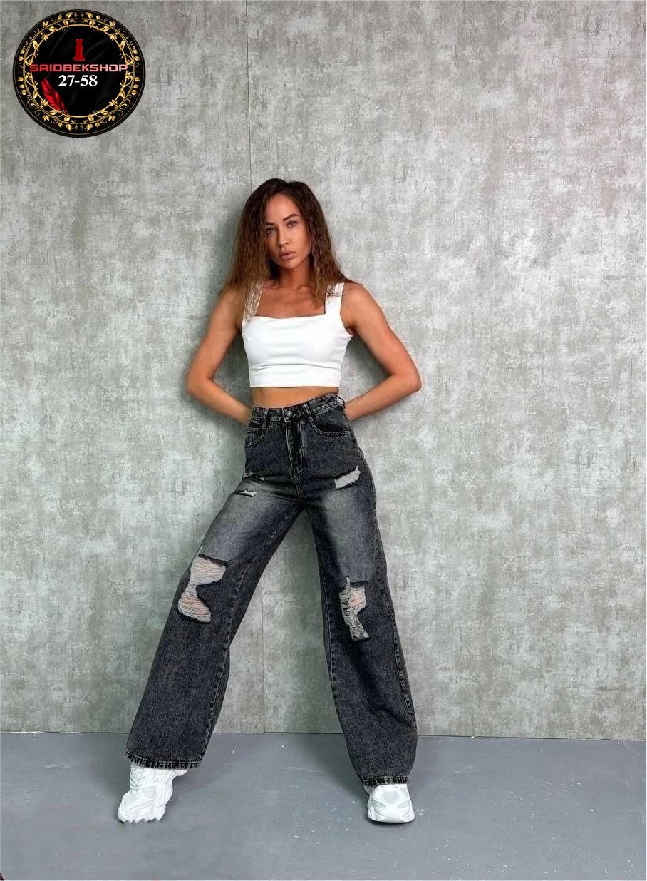 джинсы широкие рваные,женские джинсы,модные джинсы,джинсы женские широкие,стильные джинсы