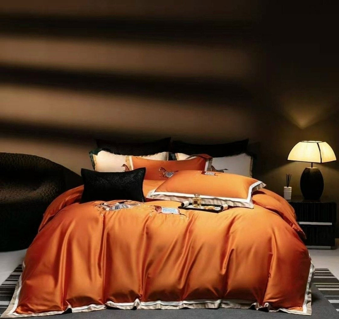 комплект постельного белья hermes,постельное белье евро с пододеяльником,комплект постельного белья,комплект постельного белья с пододеяльником,постельное белье оранжевого цвета