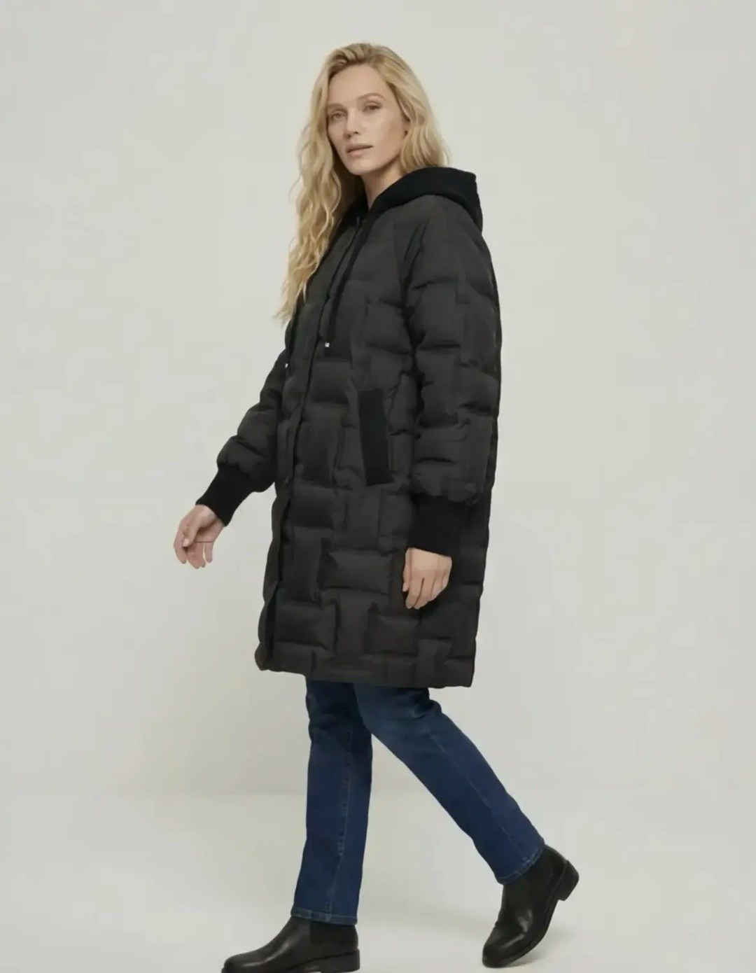 пуховик-оверсайз с капюшоном (арт. baon b001876),пуховик-оверсайз с капюшоном baon b001876,пуховик хаки женский,пуховик,женский пуховик